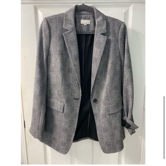 NWOT! LOFT Plaid Long Modern Blazer - Picture 5 of 8
